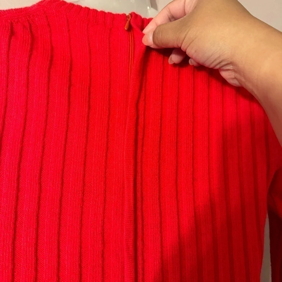 LANVIN Sports Wear Long Sleeve 100% Wool Knit Long Dress Vintage 70’s Size 8 - Picture 9 of 13